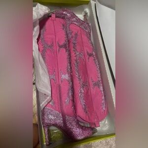 Gianni Bini Pink and Silver Heeled Boots